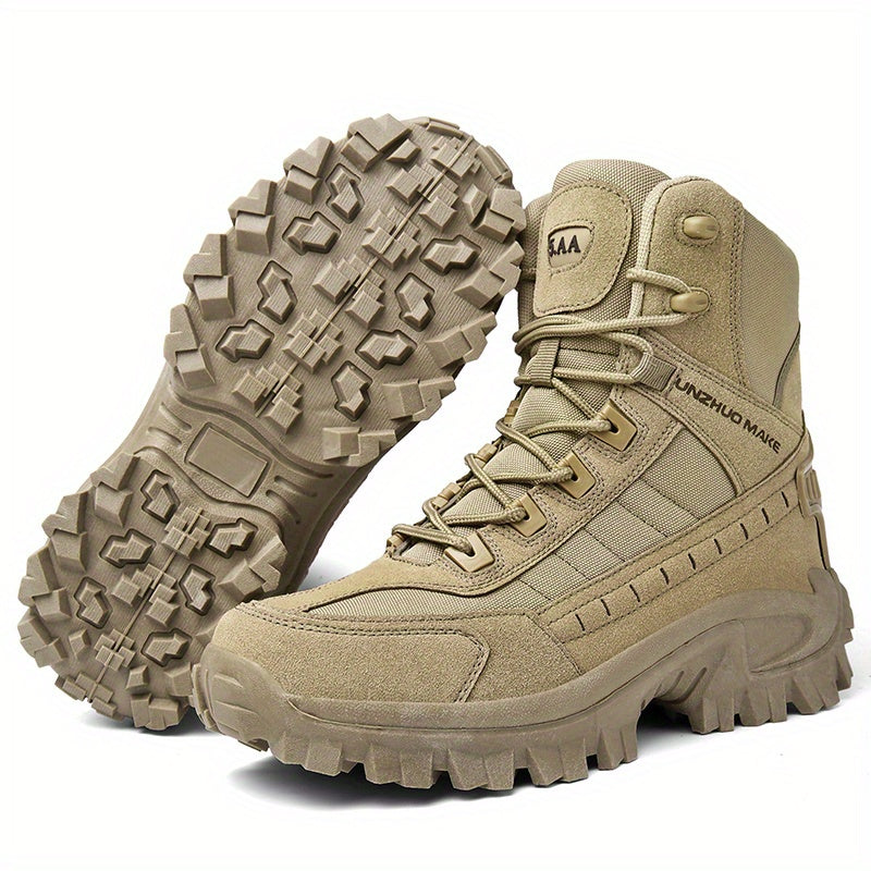 Men's High-Top Tactical Hiking Boots – Lightweight Slip-Resistant All-Season Boots for Outdoor Hiking, Hunting, Jungle & Adventure Travel, US 7-12, 3 Colors