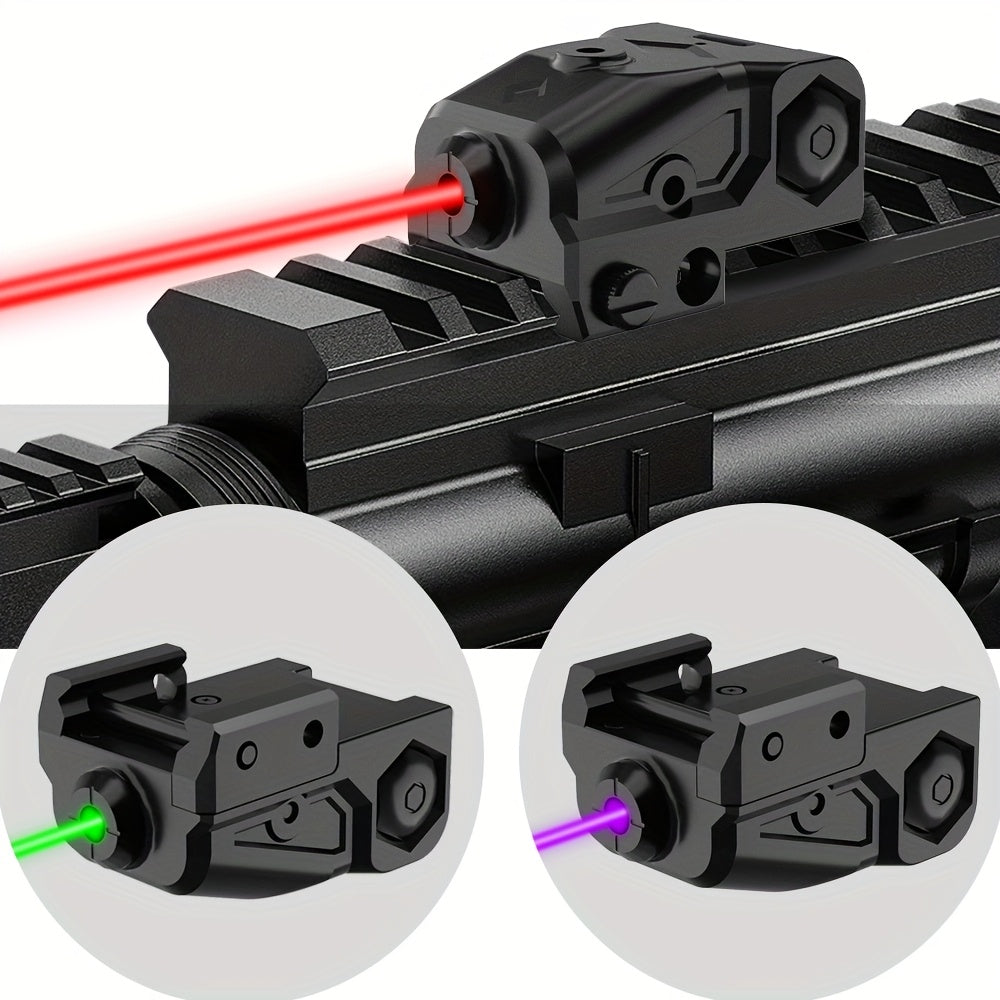 Picatinny Rail Laser Sight with Type-C Charging – Ultra Compact Green Red Purple Laser for 20mm Rail Pistols Rifles Handguns Ambidextrous Left Right Hand Compatible