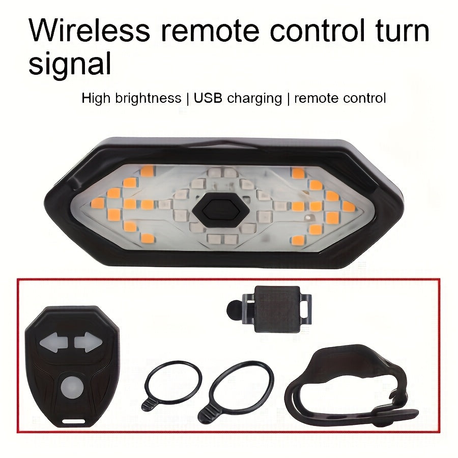 Bike Tail Light with Left Right Turn Signals 650mAh Rechargeable – Ultra-Bright LED Safety Warning Light Remote Control Alert Speaker Night Riding Bicycle Rear Light