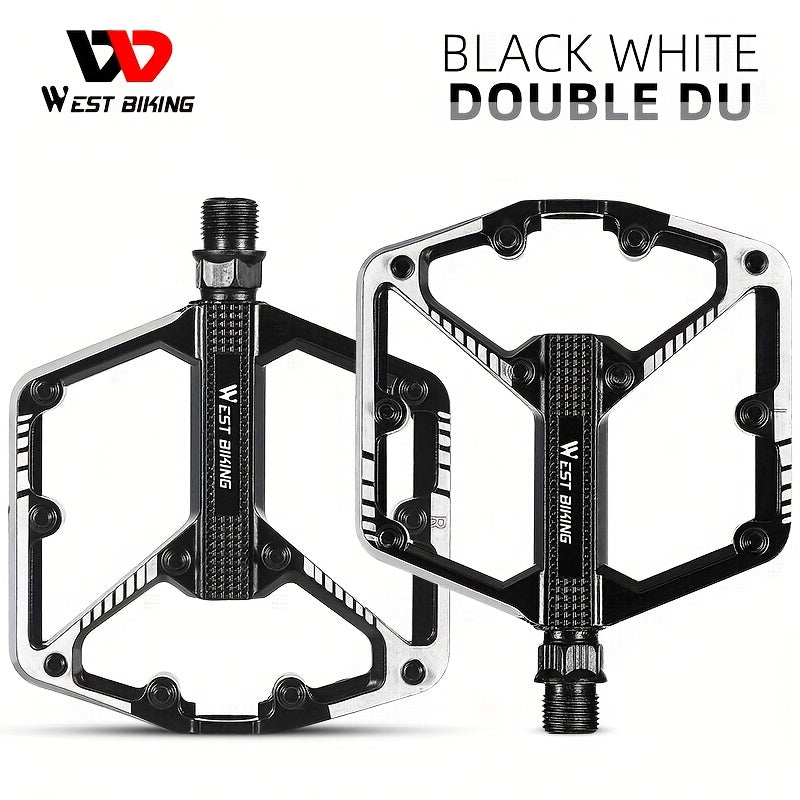 Aluminum Alloy Bicycle Pedals 1 Pair 3 Bearings Lightweight Durable Bike Pedals for Mountain Bikes Road Bikes Easy Install Hexagonal Sleeve Cycling Accessories