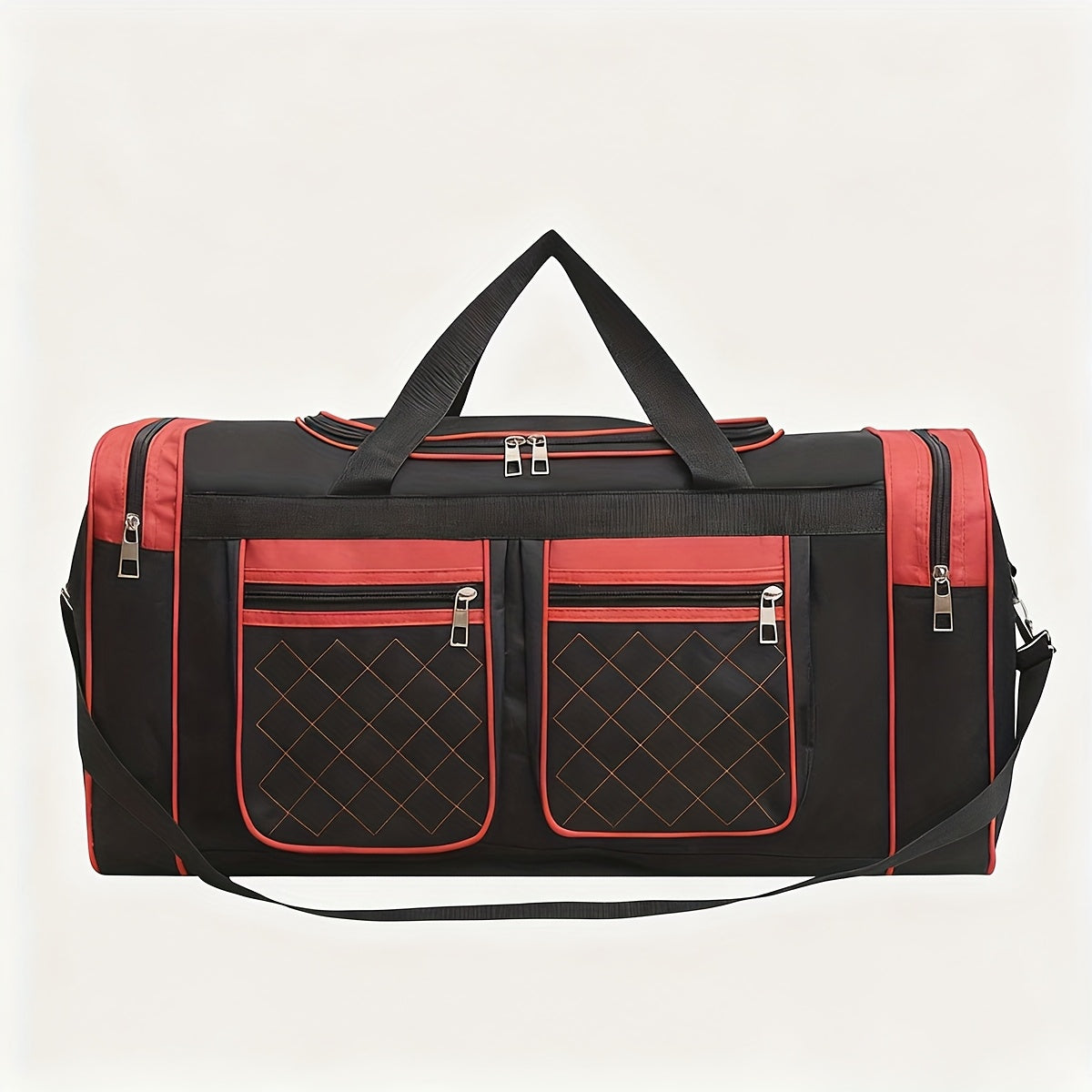 Large Capacity Duffel Bag Heavy Duty – Multi-Pocket Gym Travel Camping Outdoor Bag with Adjustable Strap for Men Women Black Blue Red