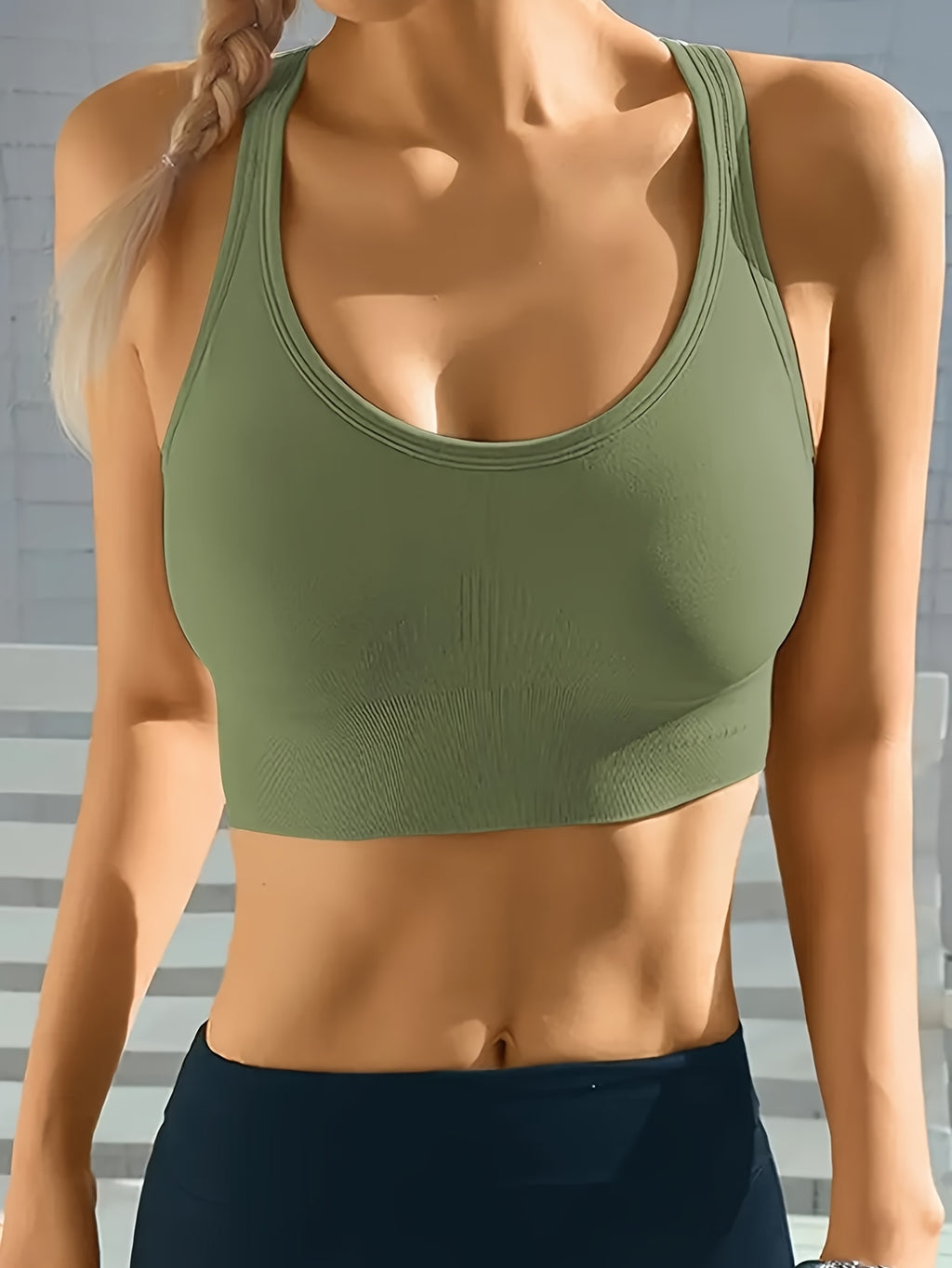 Women's Posture Corrector Racerback Sports Bra – Wireless Push Up Back Support Bra, Breathable Seamless Activewear for Yoga, Gym & Daily Wear M-XXL
