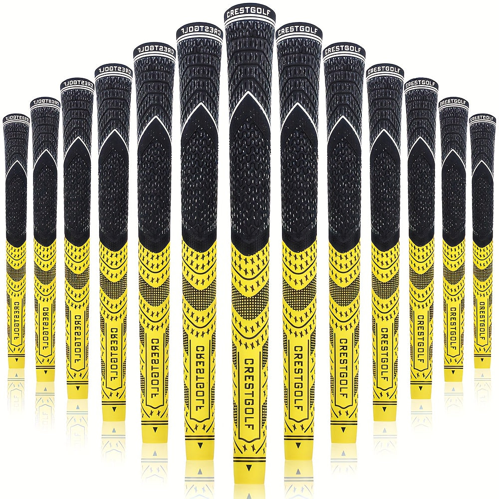 13pcs Golf Grips Set Midsize All Weather Compound Hybrid Rubber Golf Club Grips Ecological Yarn Thread Technology Multiple Colors