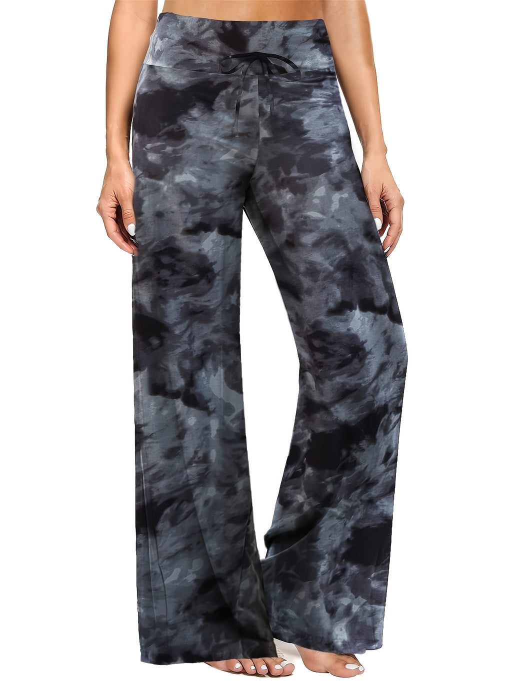4-Pack Women's Wide Leg Palazzo Pants – High Waist Stretchy Casual Beach Lounge Pants, Loose Flowy Dress Pants for Women, S-XXL, Black & Mixed Colors
