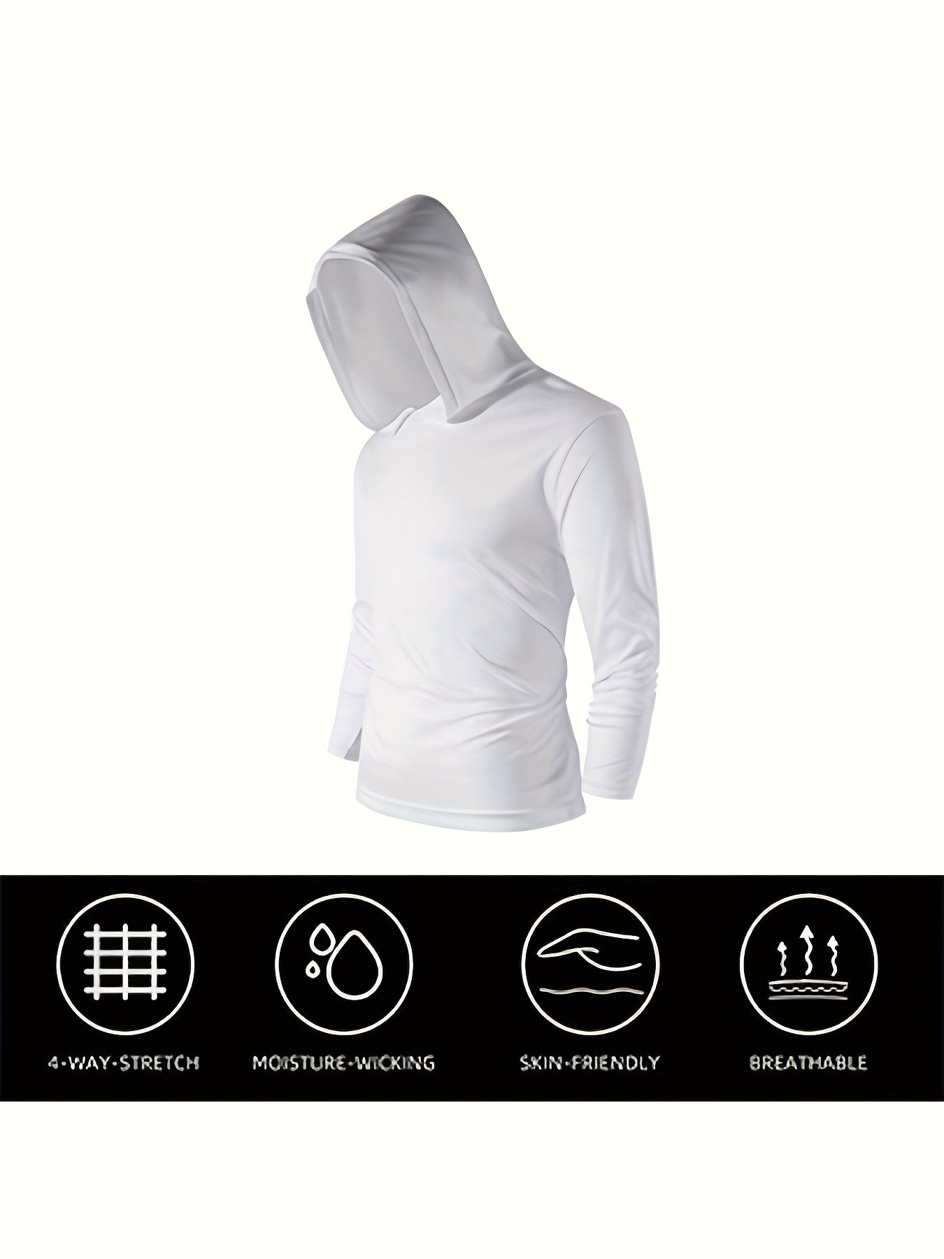 5-Pack Men's Quick-Dry Hooded Sweatshirt – Lightweight Breathable Athletic Hoodie for Running, Gym & Outdoor Sports, Sizes S-3XL, Mixed Colors (Black, White, Gray, Blue, Orange)
