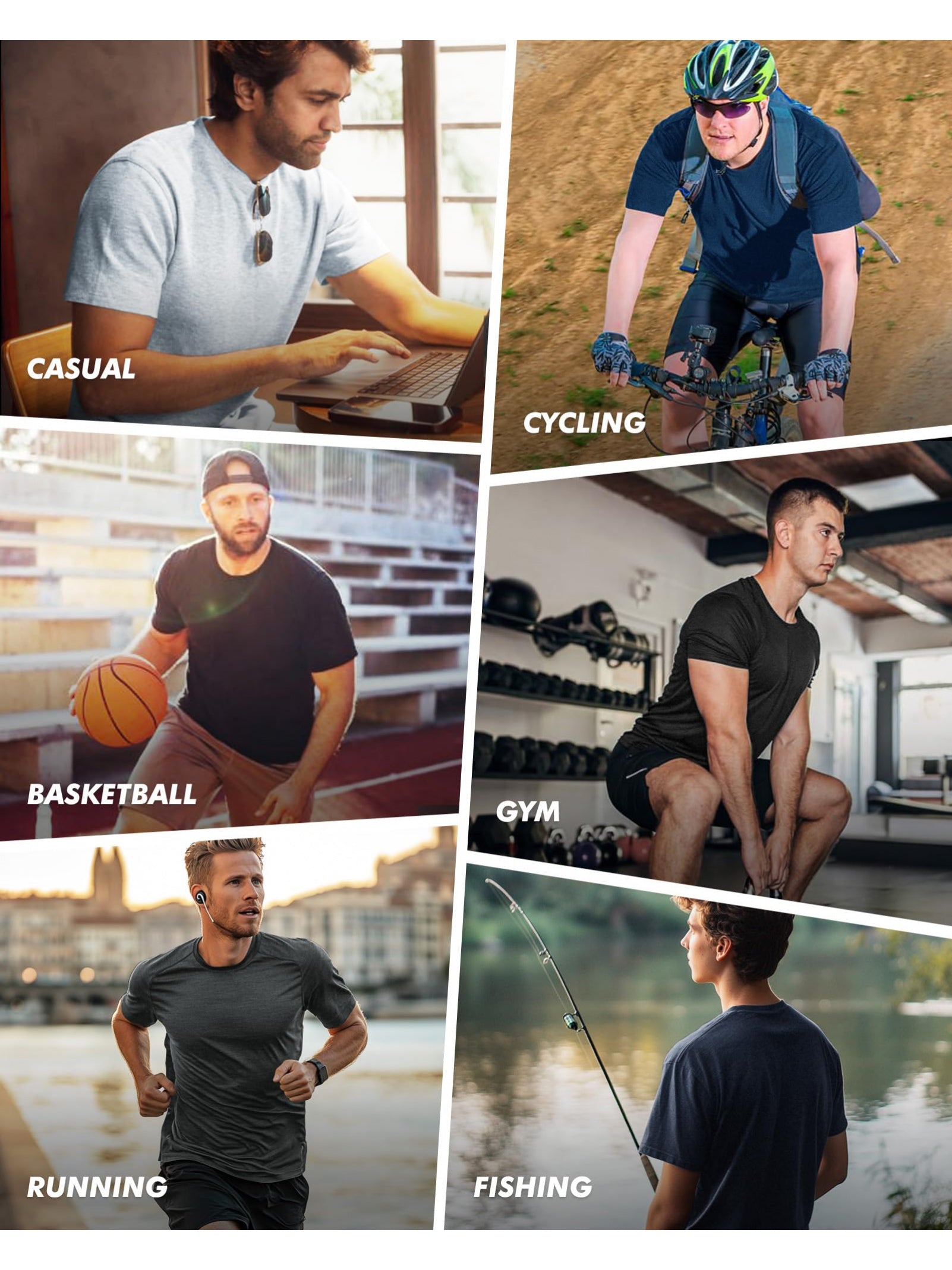 7-Pack Men's Quick-Dry Workout T-Shirts – Moisture-Wicking Athletic Tees for Running, Gym, Weight Training & Tennis | Lightweight Breathable Fitness Tops S-XXL