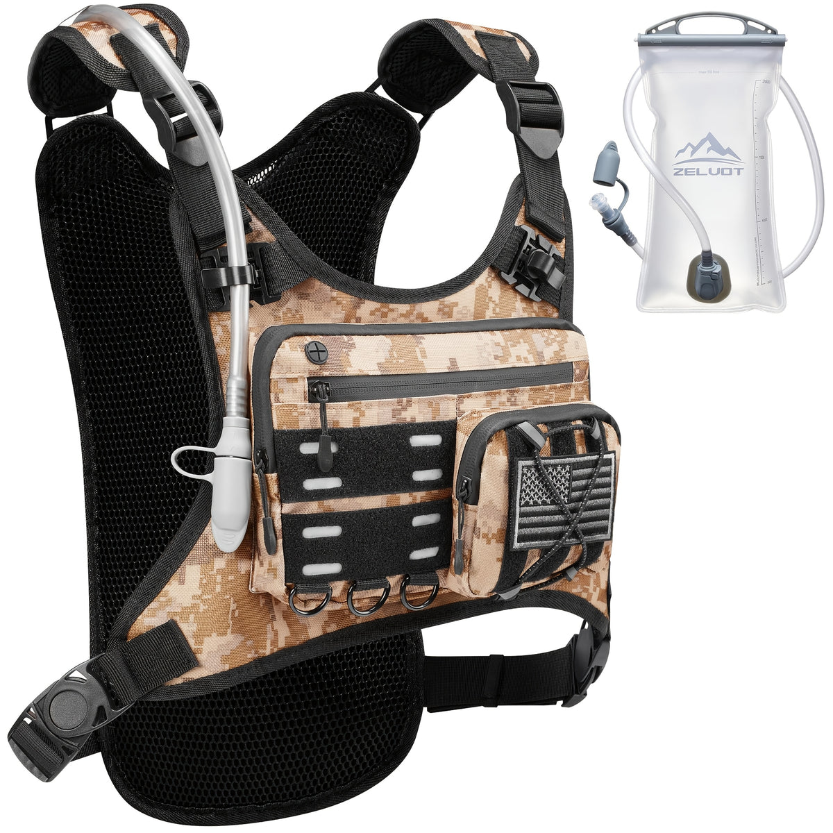 Running Hydration Vest with 3L Water Bladder – Lightweight Adjustable Chest Pack, Reflective Gear Holder for Men & Women, Trail Running, Hiking & Marathon, 7 Colors