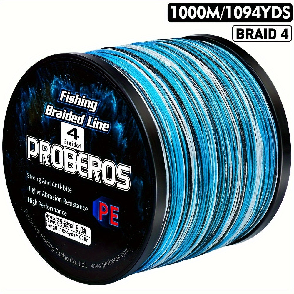 Braided Fishing Line 4 Strand 1094 Yards Abrasion Resistant Zero Stretch Super Strong 6LB-80LB Test Freshwater Saltwater Fishing Line Gray Green Blue Camouflage Green Camouflage