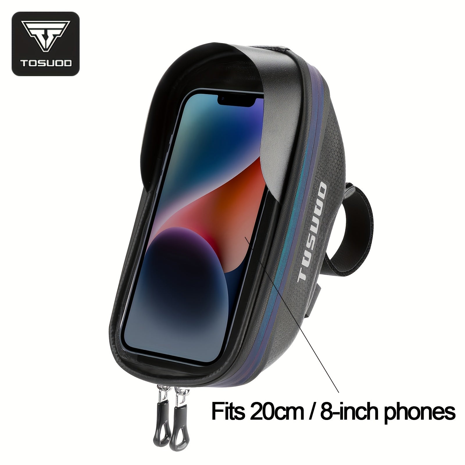 Waterproof Bike Handlebar Bag Phone Mount Front Frame Cycling Storage Bag Fits 8 Inch Phones Touch Screen Window Reflective Strip Mountain Road Gravel E-Bike