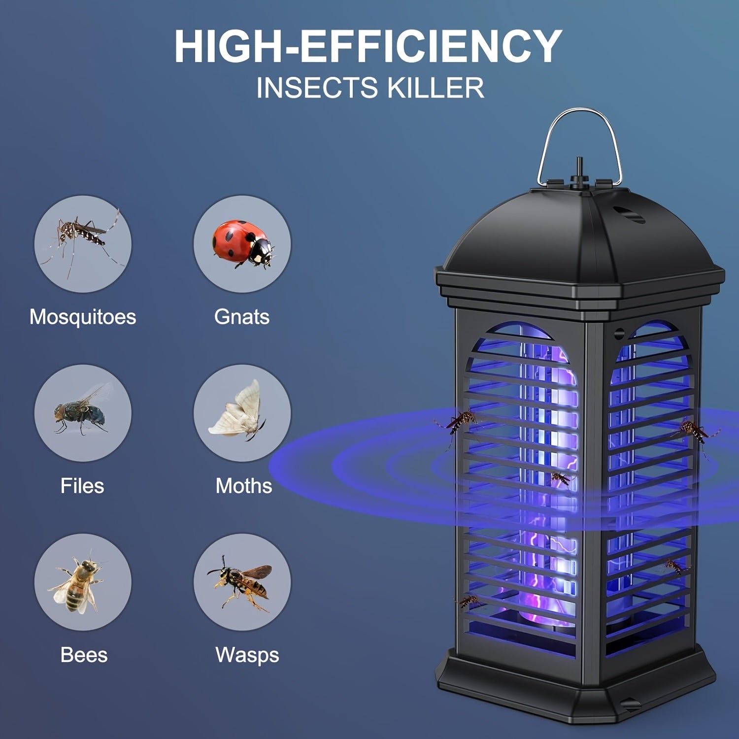Bug Zapper Electric Mosquito Zapper Fly Killer Metal Mesh Indoor Insect Trap Lamp for Home Kitchen Bedroom Family Gift