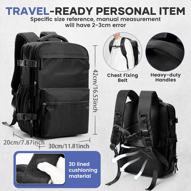 Vacuum Seal Compression Backpack with Air Pump – Expandable Large Capacity Travel Laptop Bag Space Saver Oxford Cloth Carry-On for Men Women Hiking Commuting Weekend Trip Peacock Blue Green Black