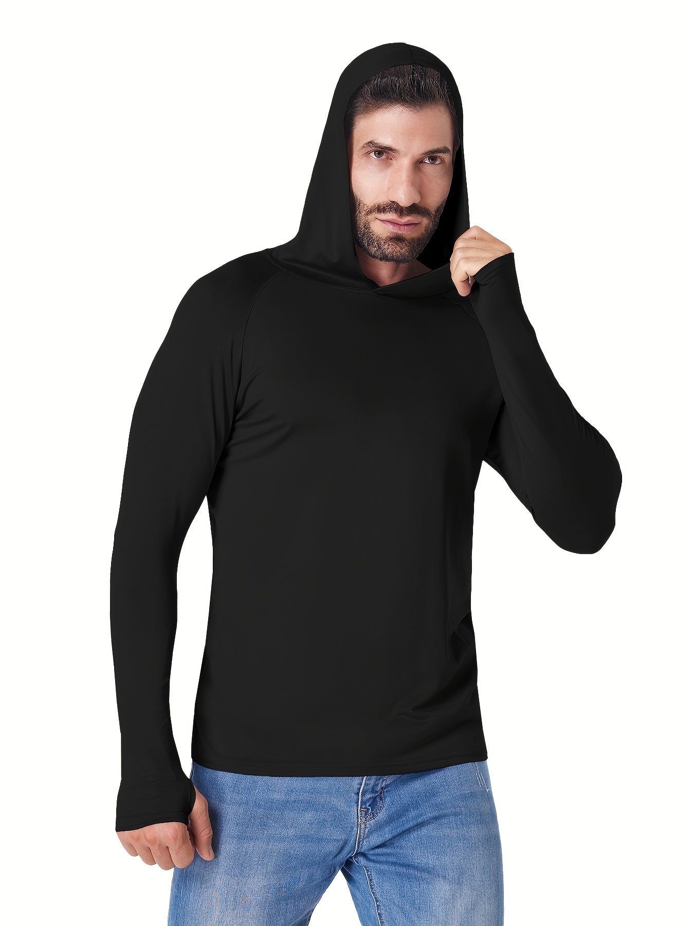 5 Pack Men's Athletic Hoodies Long Sleeve Quick Dry Running Shirts Thumb Holes – Lightweight Rash Guards Fishing S-XXL