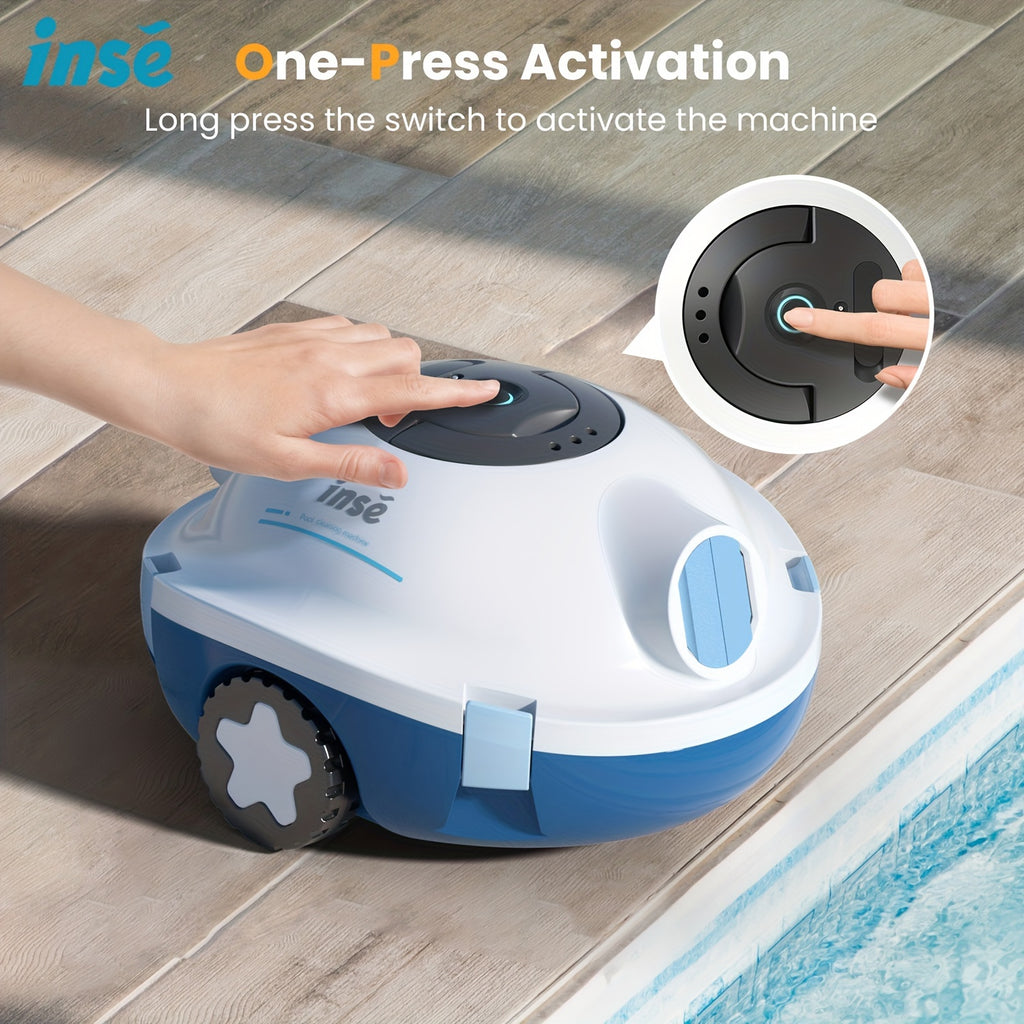 Cordless Robotic Pool Cleaner Automatic Vacuum 90 Min Runtime IPX8 Waterproof Self-Parking Lightweight, Robot Pool Cleaner for Flat Above Ground In-Ground Pool Up to 65 Ft 1100 Sq Ft
