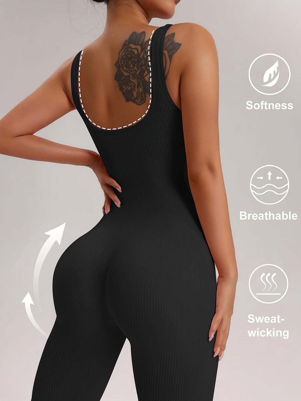 Women's Sleeveless Square Neck Jumpsuit 90% Nylon Stretch Bodysuit for Yoga Pilates Running Fitness Exercise Gym Workout One Piece S M L XL Multicolor