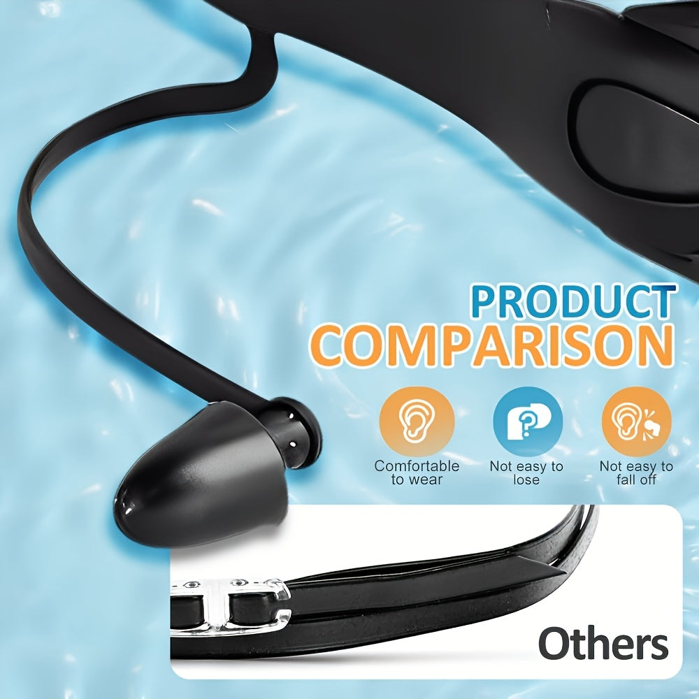 Anti-Fog Swim Goggles for Adults Wide Angle Leak-Proof UV Protection with Adjustable Headband, Nose & Ear Clip - Clear Vision Pool Swimming Goggles for Men Women Water Fitness (1pc or 2pcs Set)