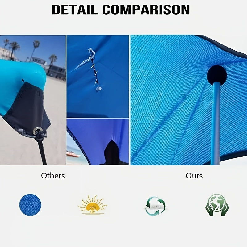 Pop Up Beach Tent Sun Shelter Large Canopy for 4-6 Adults Lightweight Portable 5 Minute Setup for Beach Camping Fishing Picnic Backyard