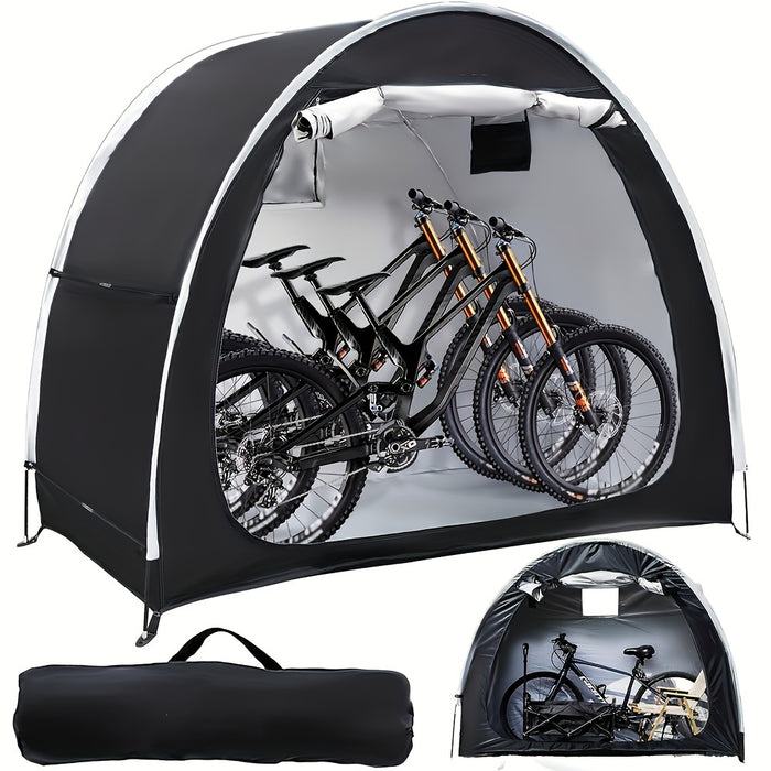 Portable Folding Bicycle Storage Tent Shed – Fits 2-3 Bikes Waterproof 210D Oxford Cloth with Fiberglass Poles for Home Garden Outdoor Bike & Motorcycle Storage