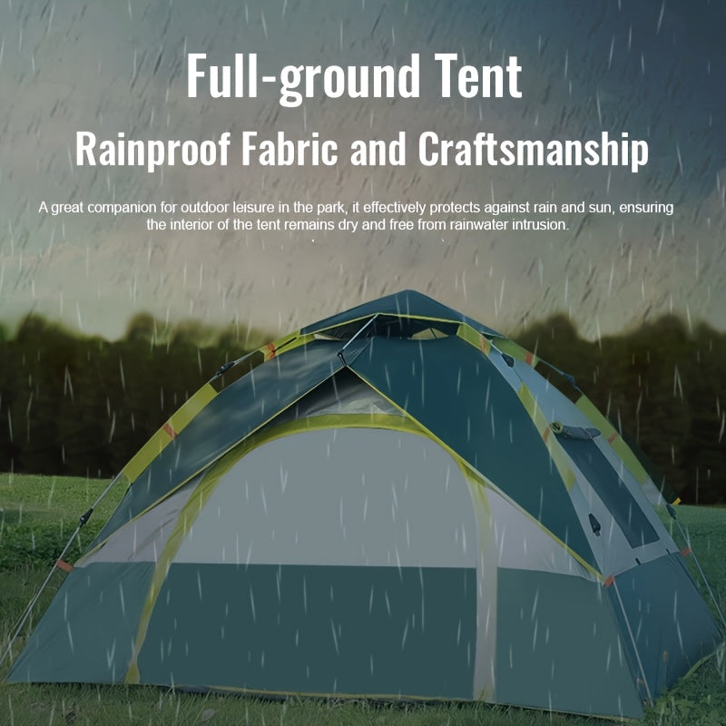 Instant Setup Camping Tent 1-4 Person All Season Automatic Pop-Up Tent Dual Doors Mesh Windows Windproof for Camping Hiking Hunting Backpacking Travel