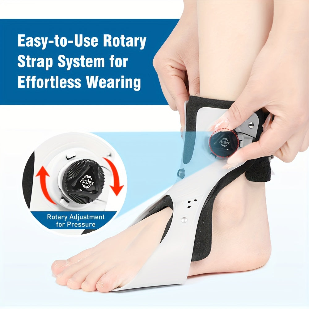Foot Drop Corrector Brace with Airbag Support Breathable Ankle Brace BOA Strap Lace-Up Closure Triangle Support for Daily Wear Recovery Walking Left or Right Foot S-XXL