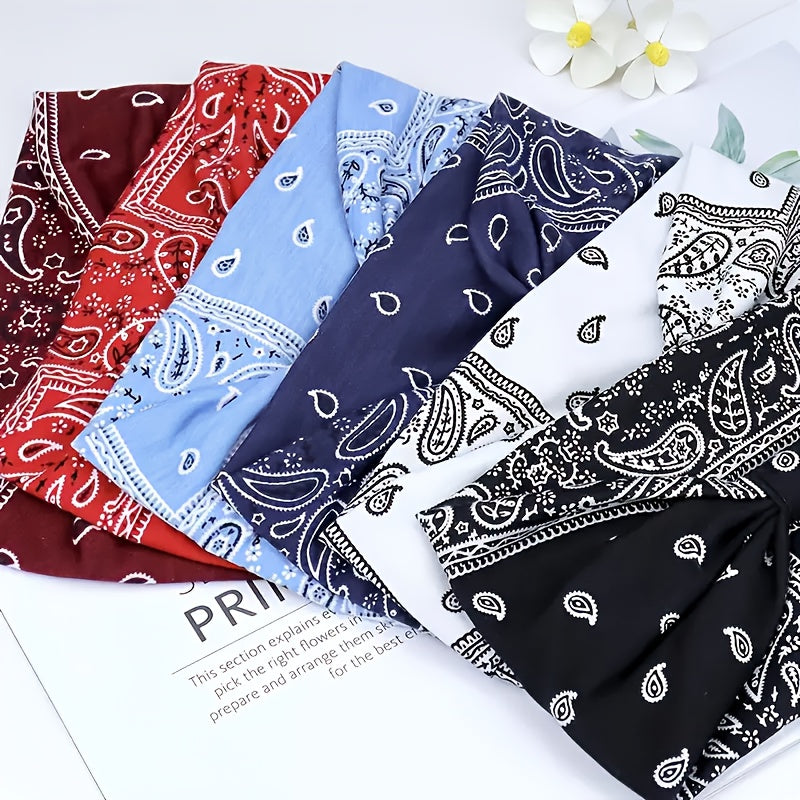 Boho Headbands for Women Set of 6 – Anti-Slip Elastic Bohemian Hair Bands for Running, Yoga, Sports & Everyday Wear, Breathable Comfortable Hair Accessories, Perfect Gift