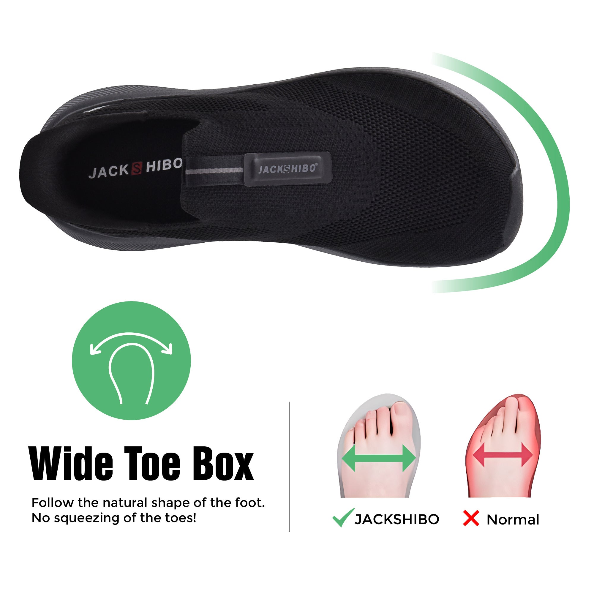 Mens Slip-In Hands Free Sneakers – Wide Toe Box, Arch Support, Orthopedic Walking Shoes with Zero Drop Sole & Metatarsal Pads, US 8-13