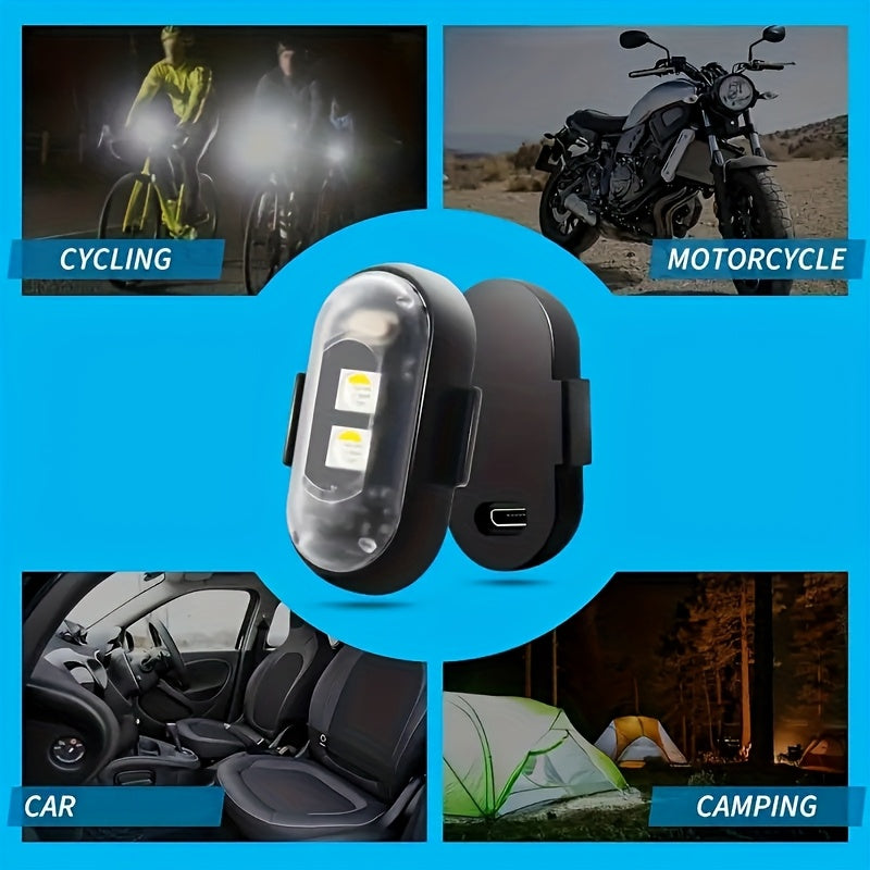 LED Bike Lights 8-Color Remote Control USB Rechargeable High Brightness Mini LED Lights for Bicycle Motorcycle Car Drone 2 4 6 8 Pack Gift for Riders