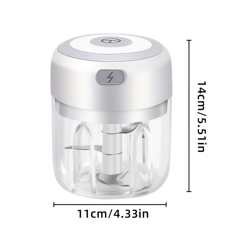 Mini Food Processor Cordless Rechargeable USB Electric Food Chopper with Meat Grinder Blade – Portable Vegetable Cutter Garlic Crusher Fruit Grinder for Kitchen