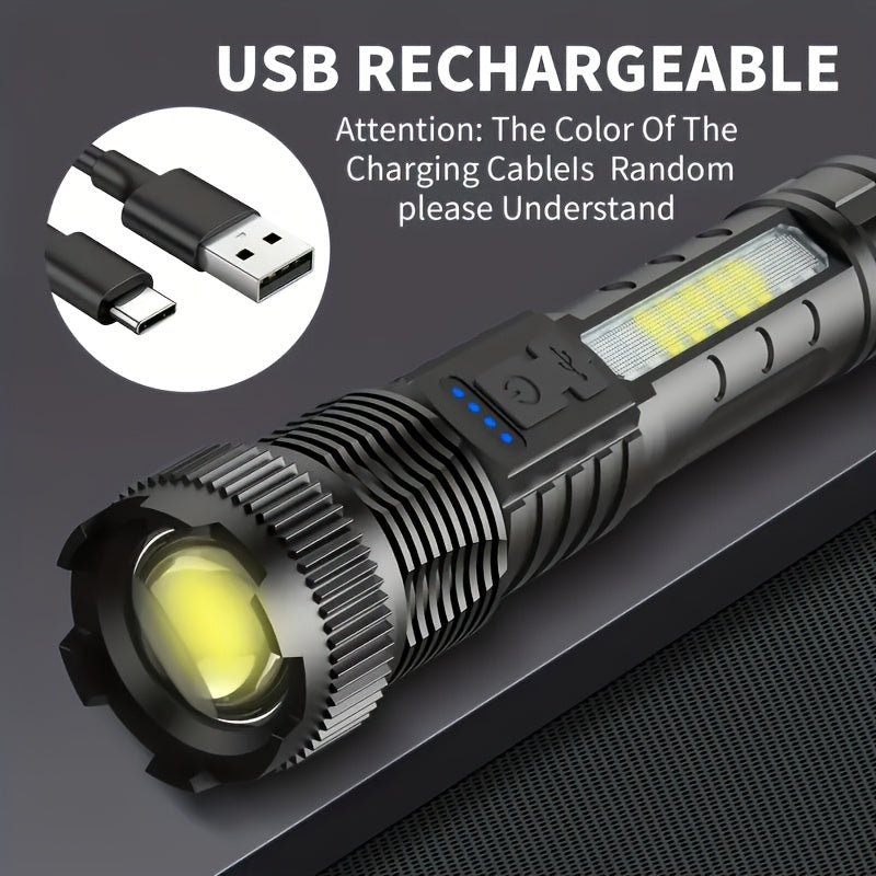 2-Pack Rechargeable LED Flashlight – High Lumen, 6 Lighting Modes, Strobe, IP44 Waterproof, for Camping Home Emergency Outdoor Use