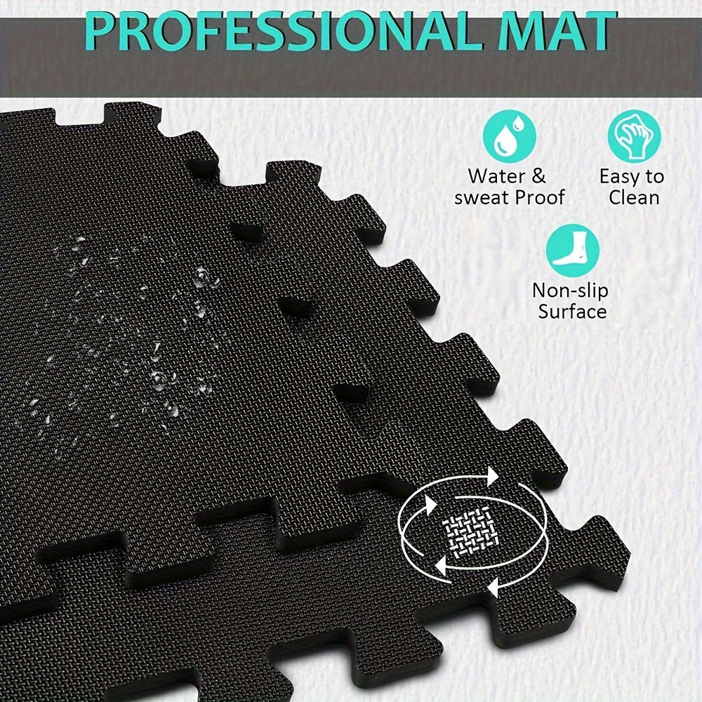 EVA Foam Interlocking Floor Mats for Home Gym 12.2"x12.2" Puzzle Tiles Exercise Flooring Fitness Mat Shock Absorbing Non-Slip Workout Mat for Gym Equipment