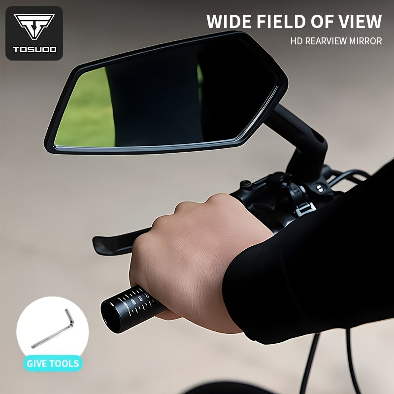 Bike Rearview Mirror 360° Rotatable Retractable HD Reflective Handlebar Safety Mirror for Mountain Bikes Round Tube Handlebars Cycling Rear View 1pc or 1 Pair