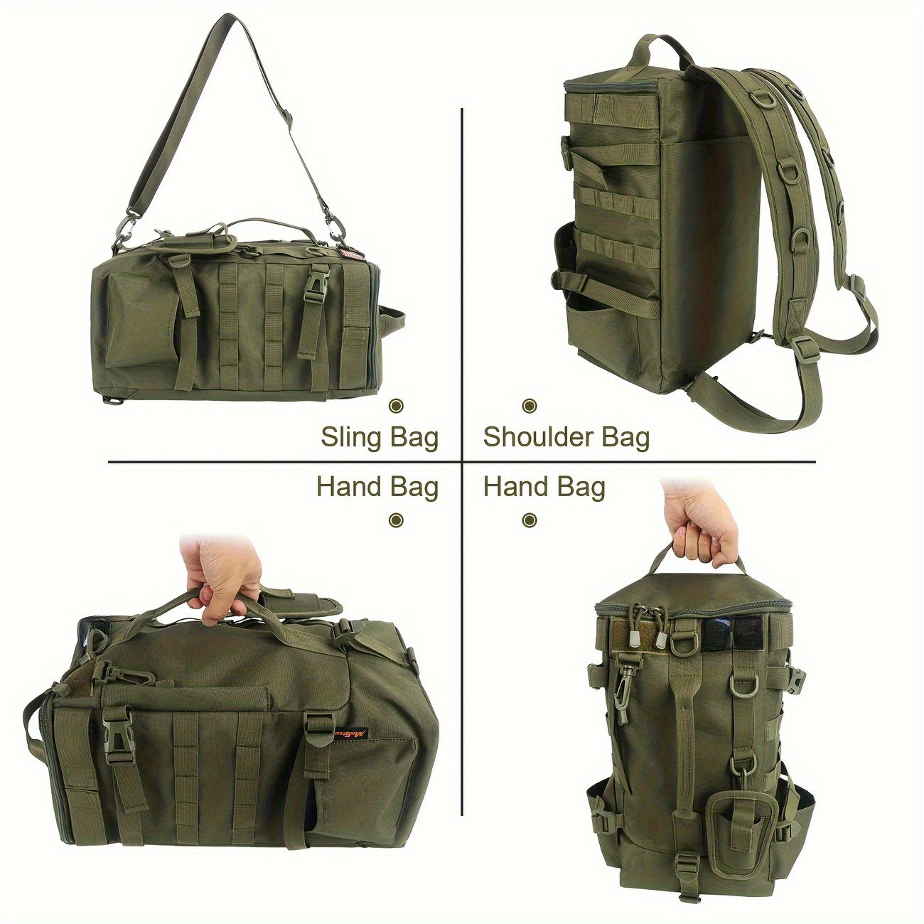 Lightweight Fishing Backpack & Scissors Pouch Set – Waterproof Nylon Angler Daypack for Fishing, Hiking & Outdoor Travel, Multiple Colors
