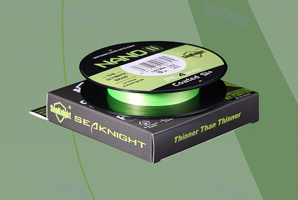 PE Braided Fishing Line 4-Strand – Ultra-Strong UHMWPE Zero Stretch Smooth Casting Line for Bass Trout Catfish Freshwater Saltwater Fishing – Low-Vis Green, Hi-Vis Green & Yellow – 7–15LB 110 & 327 Yds