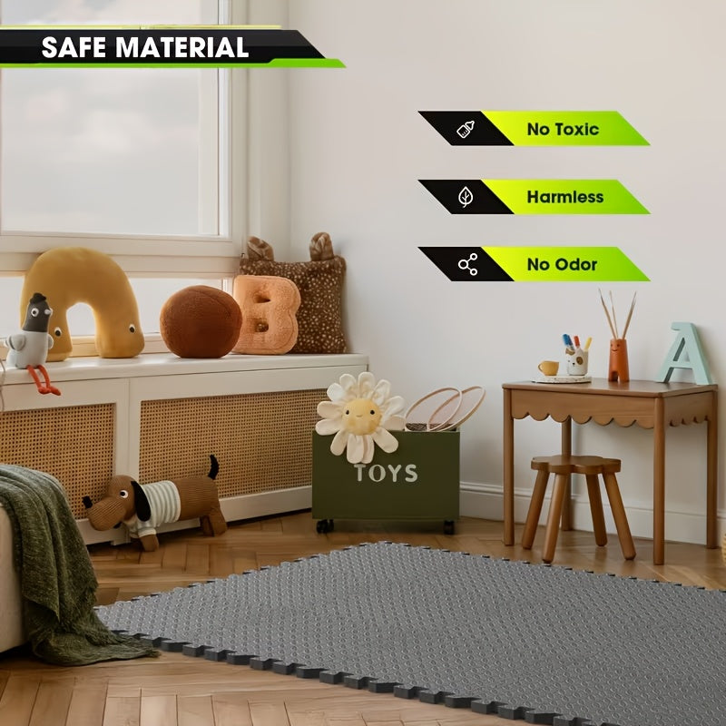 Interlocking EVA Foam Floor Mats for Home Gym Thick Non-Slip Waterproof Puzzle Tiles for Yoga Weightlifting Cardio Exercise Garage Basement Playroom 20 48 or 60 Pcs