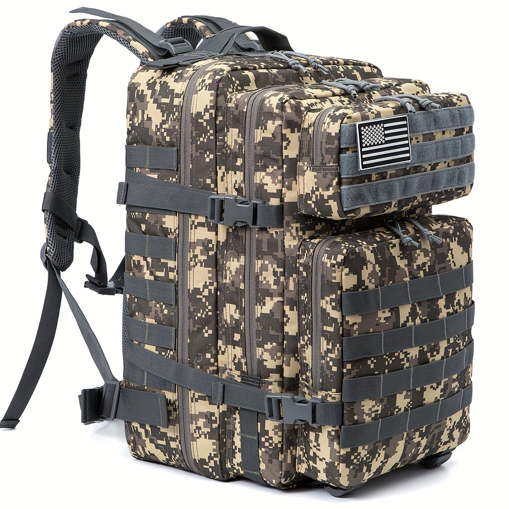 Large Tactical Travel Backpack Carry-On Approved Laptop Compartment Heavy Duty Rucksack Multiple Pockets 13 Colors Hiking Camping School Work Men Women 45L