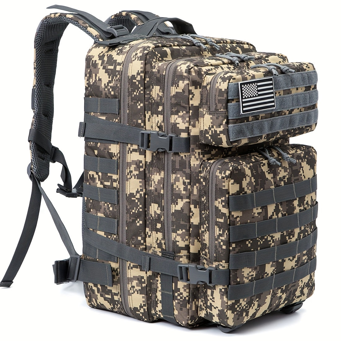 Large Tactical Travel Backpack Carry-On Approved Laptop Compartment Heavy Duty Rucksack Multiple Pockets 13 Colors Hiking Camping School Work Men Women 45L