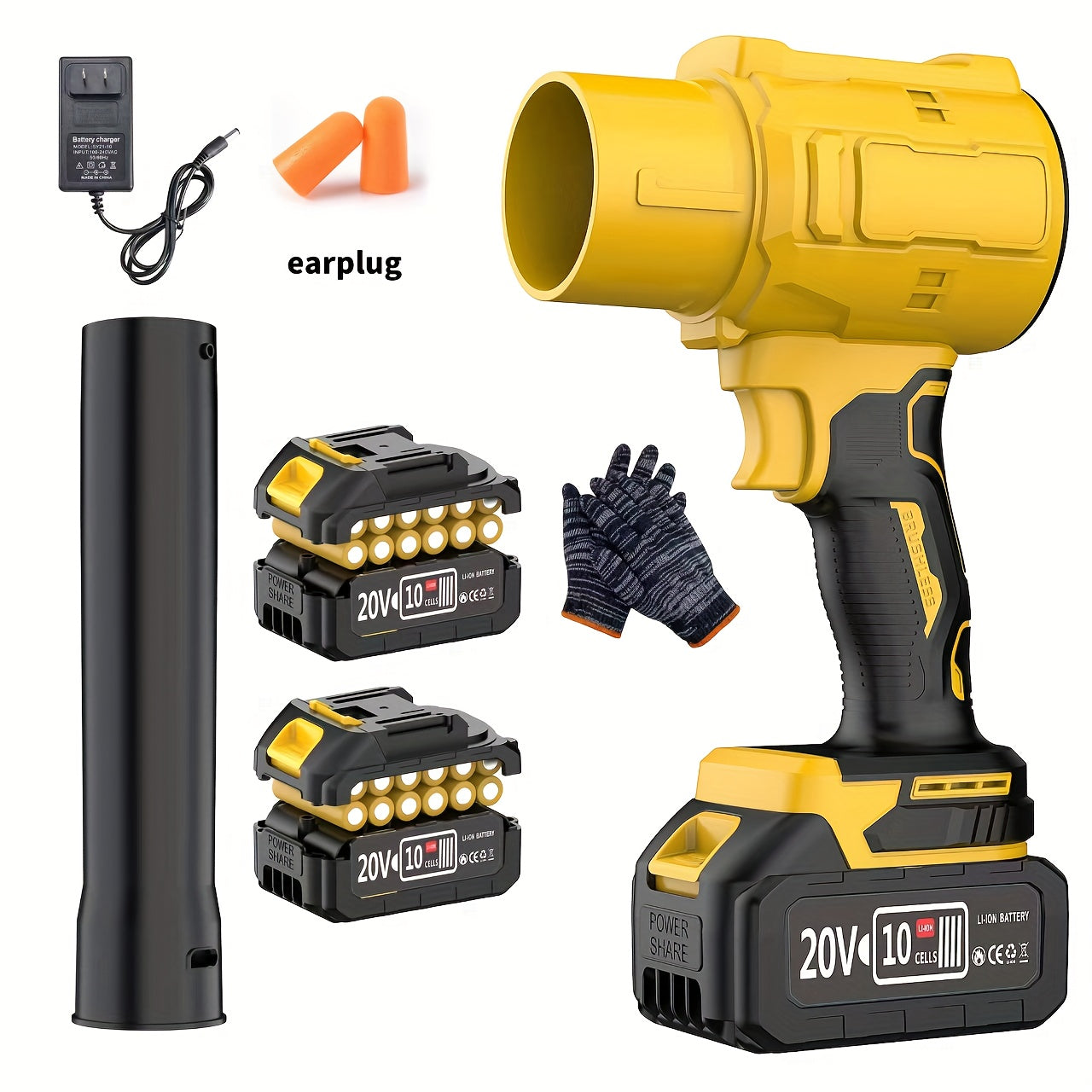 Cordless Leaf Blower 20V 50000RPM – Turbo Air Blower for Leaf Blowing, Snow Removal, Car Drying & Dust Cleaning, Rechargeable Lithium Battery, Lightweight Handheld Outdoor Tool
