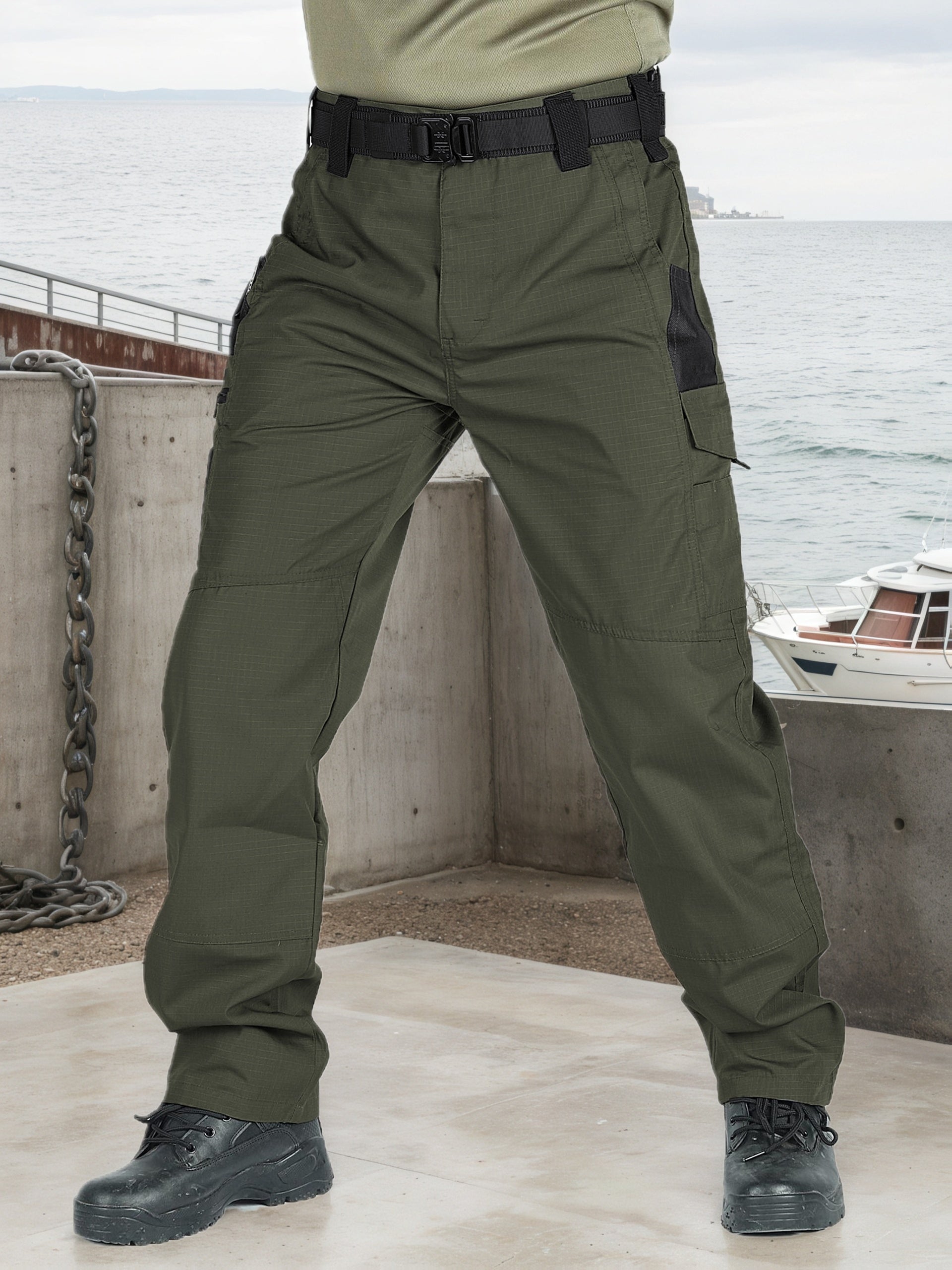 2-Pack Men's Utility Cargo Pants – Lightweight Tactical Workwear with Stretch Ripstop Fabric, Multi-Pocket Design, Sizes S-XXXL, 6 Color Combinations