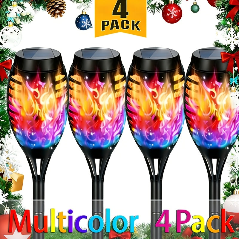 Solar Torch Lights Outdoor Flame Effect LED Garden Yard Decor Waterproof IP55 Warm White Colored 2 8 10 20 Pack