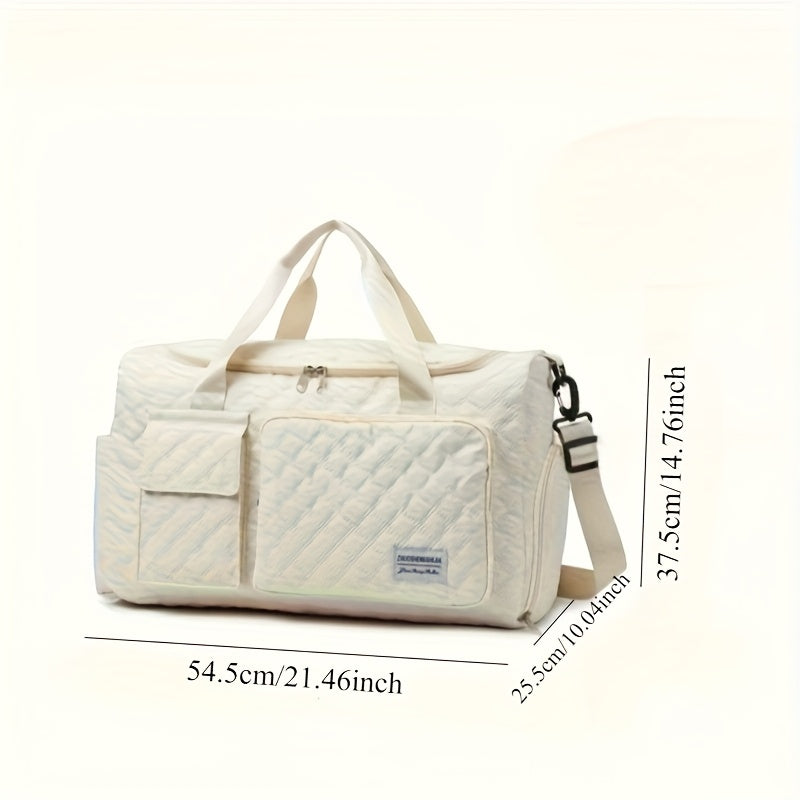 Travel Gym Duffel Bag – Dry Wet Separation Compartment, Double-Sided Pockets, Shoulder & Crossbody Carry for Weekend Trips, Gym & Outdoor | Small & Large | Black, Beige, Pink, Blue
