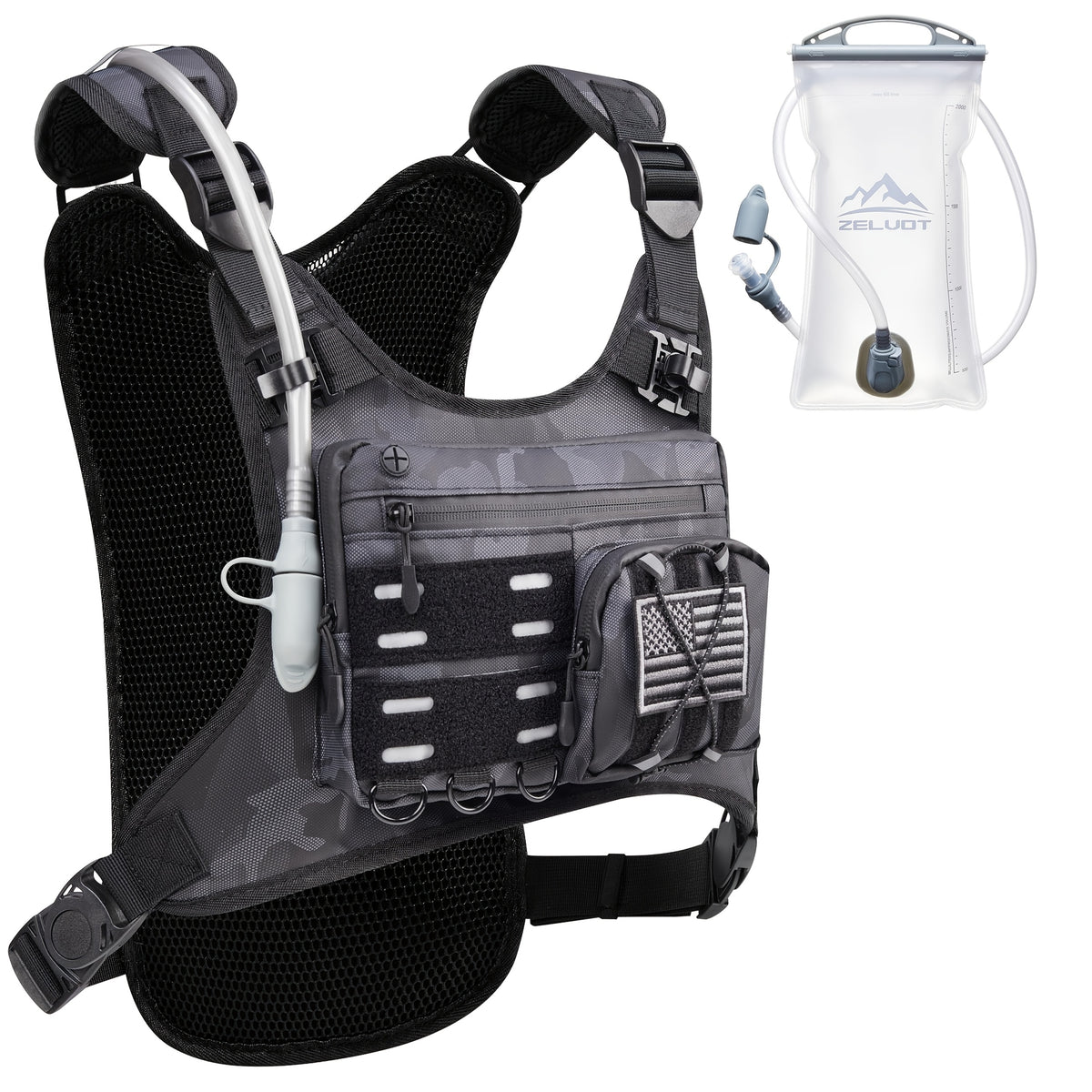 Running Hydration Vest with 3L Water Bladder – Lightweight Adjustable Chest Pack, Reflective Gear Holder for Men & Women, Trail Running, Hiking & Marathon, 7 Colors