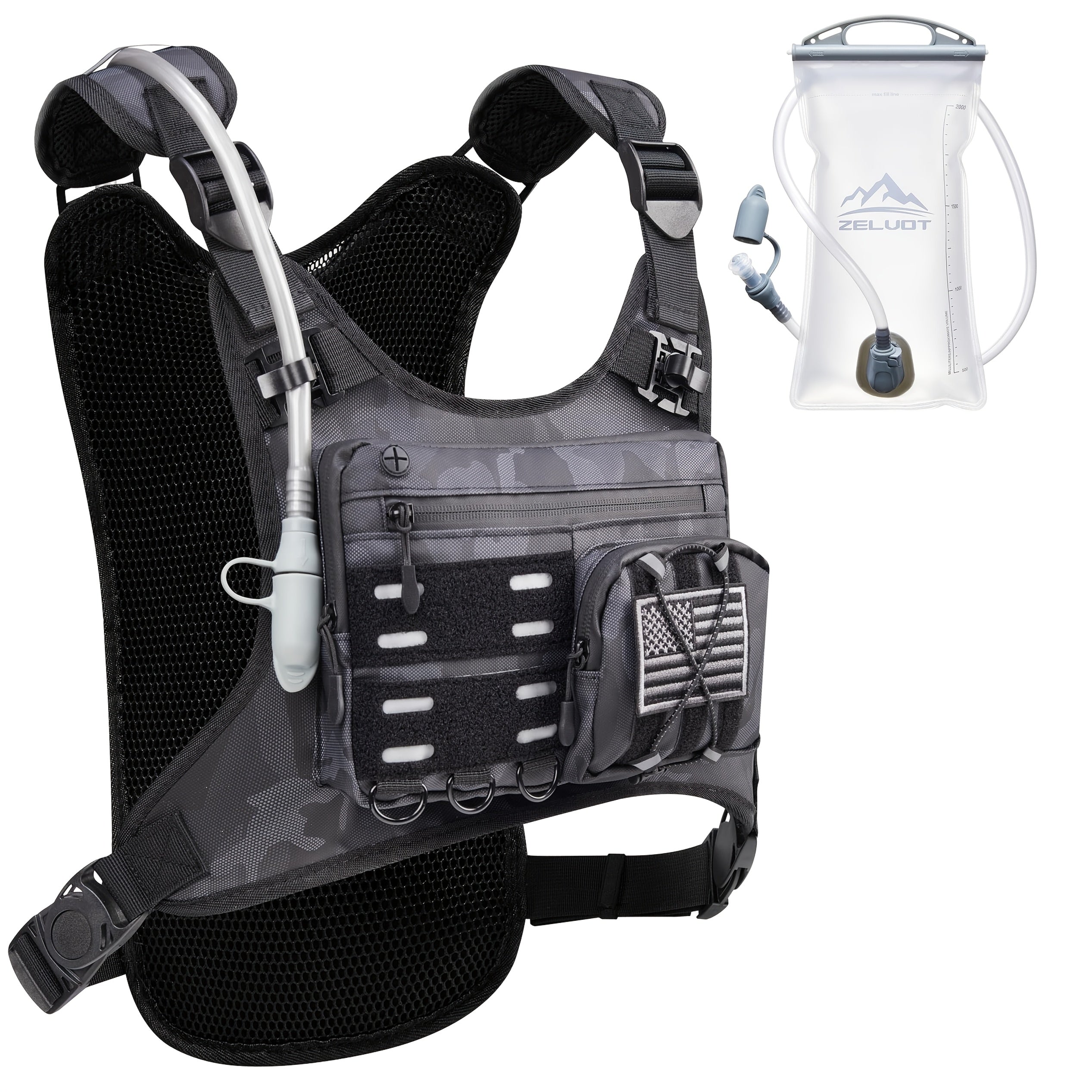 Running Hydration Vest with 3L Water Bladder – Lightweight Adjustable Chest Pack, Reflective Gear Holder for Men & Women, Trail Running, Hiking & Marathon, 7 Colors