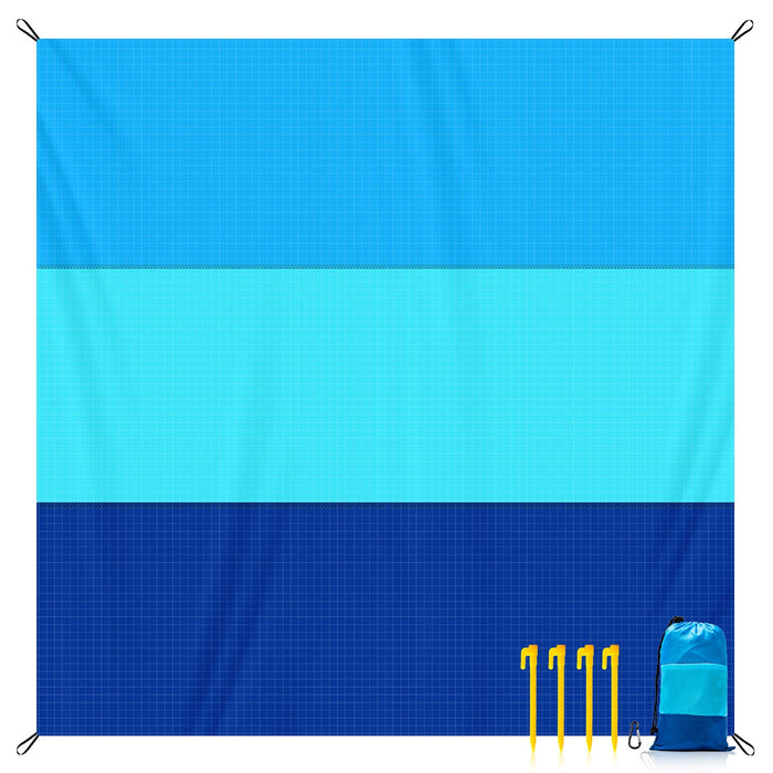 Sand Free Beach Blanket Extra Large 82x78 Inch for 4-7 People Anti-Sand Waterproof Picnic Mat – Lightweight Outdoor Mat for Beach Camping Hiking