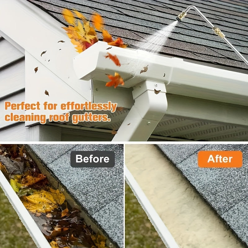 Pressure Washer Extension Wand 120 Inch - 7 or 10pc Stainless Steel Lance Set with U-Shaped & 30°/90° Bends, 1/4" Quick Connect, 4000 PSI for Gutter, Driveway, Deck & Roof Cleaning
