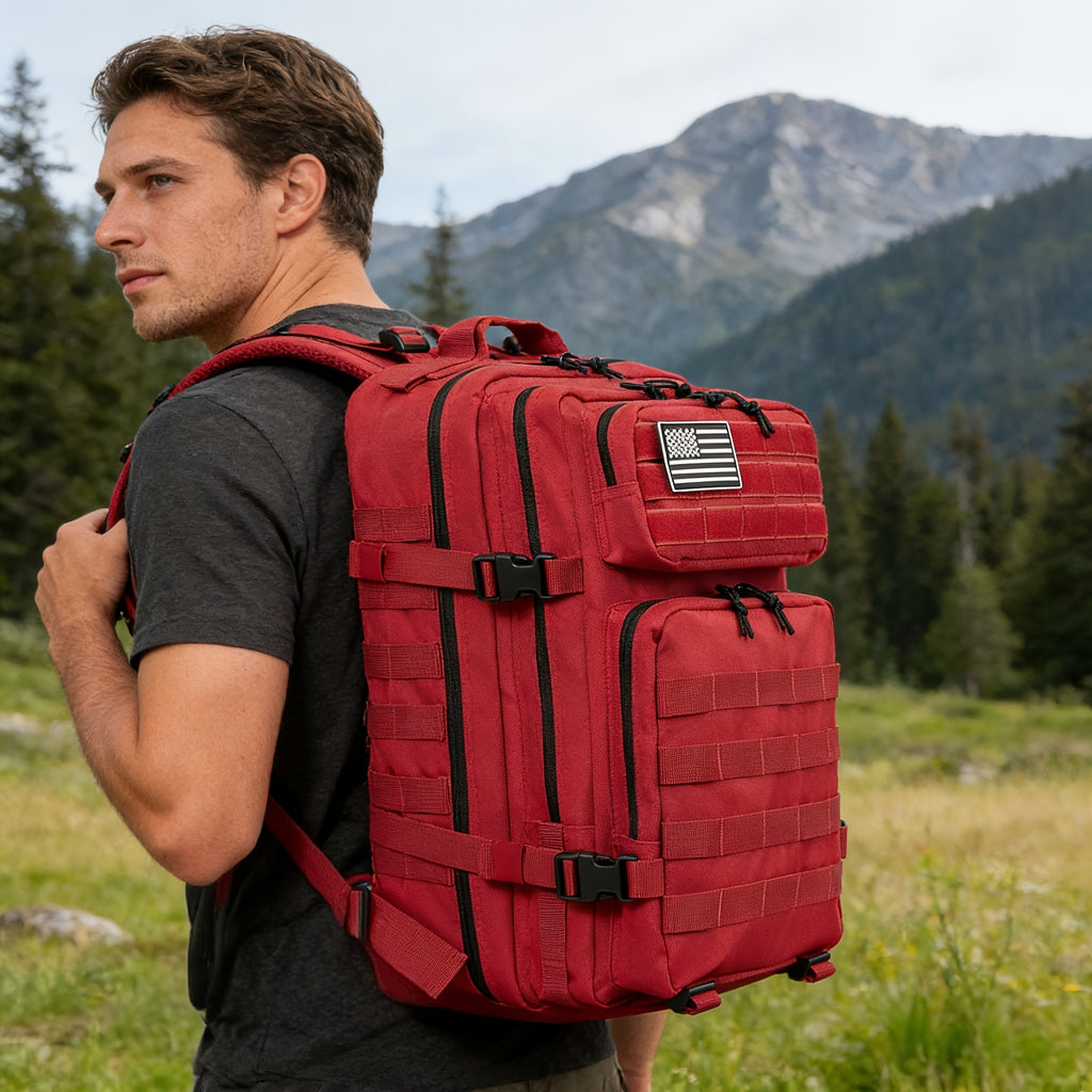 Large Tactical Travel Backpack Carry-On Approved Laptop Compartment Heavy Duty Rucksack Multiple Pockets 13 Colors Hiking Camping School Work Men Women 45L