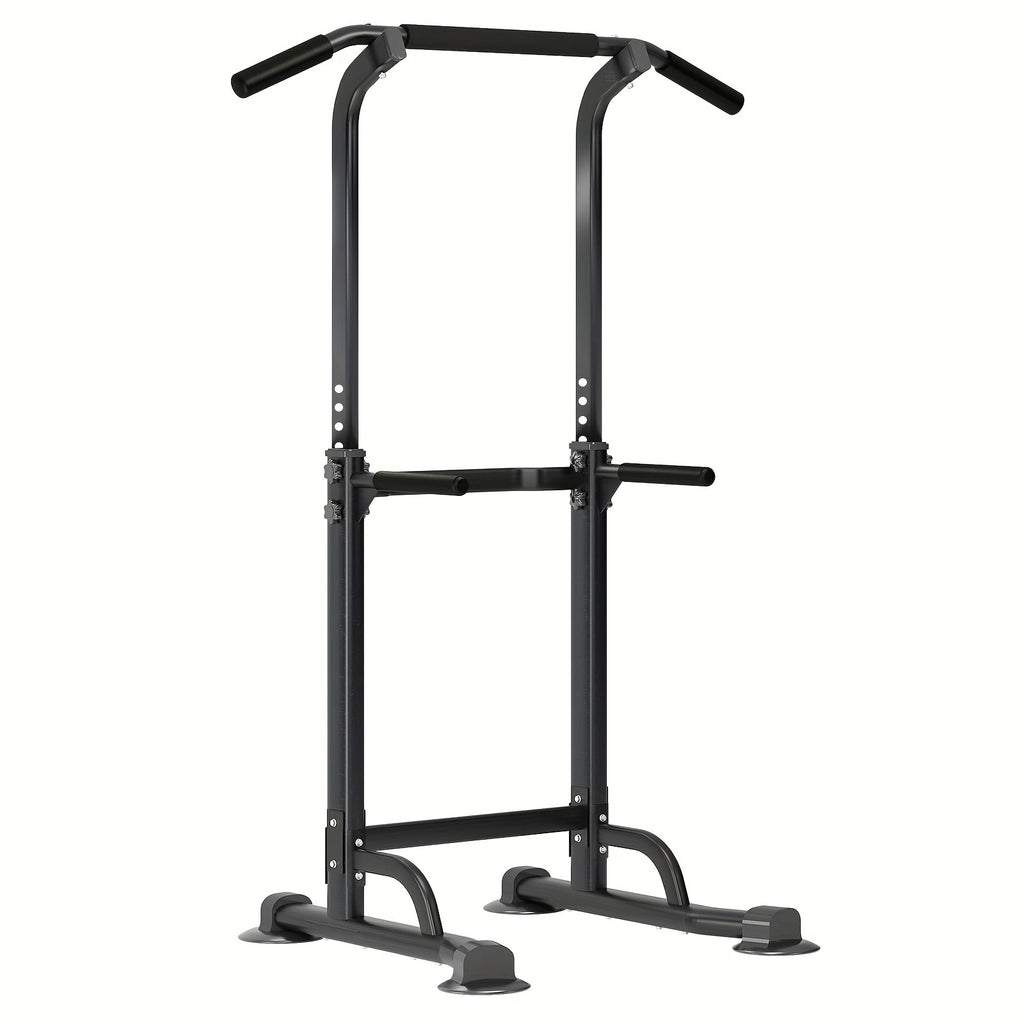 Power Tower Dip Station with Adjustable Pull-Up Bar – 330 lb Capacity Home Gym Strength Training Equipment for Pull-Ups, Dips, Knee Raises & Full Body Workout
