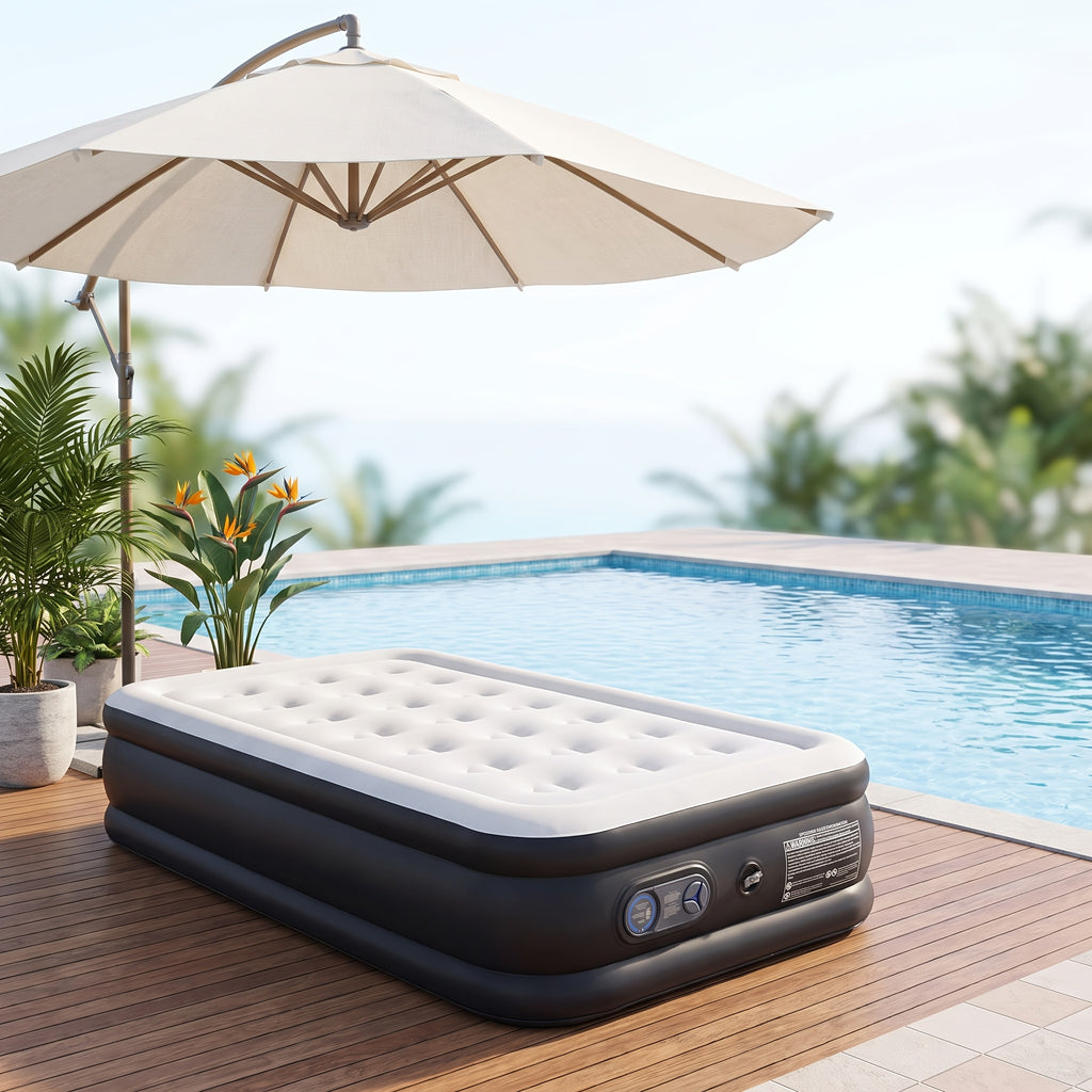 Air Mattress with Built-In Pump 660 Lbs – Inflatable Airbed 16/18/21 Inch Thick, Non-Slip Double Height, Twin & Queen for Camping, Home Guest Bed & Travel