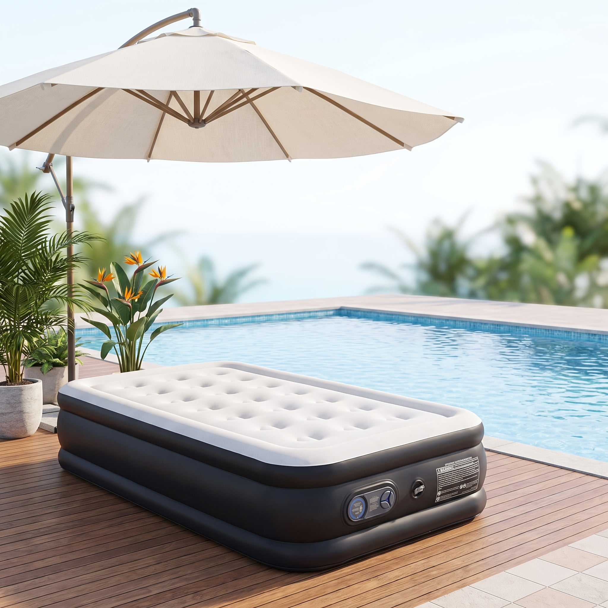 Air Mattress with Built-In Pump 660 Lbs – Inflatable Airbed 16/18/21 Inch Thick, Non-Slip Double Height, Twin & Queen for Camping, Home Guest Bed & Travel