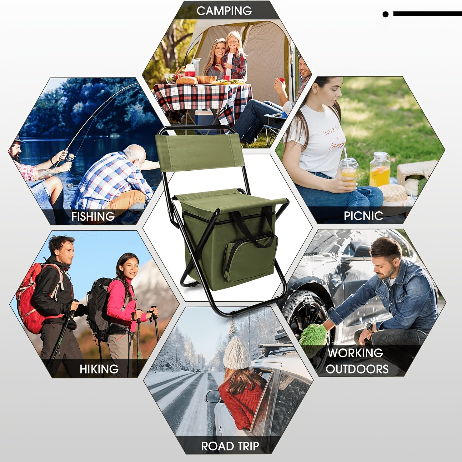 Folding Camping Chair Lightweight Backpack Carry Backrest Stool High Weight Capacity – Portable Outdoor Seat for Camping Hunting Fishing Hiking