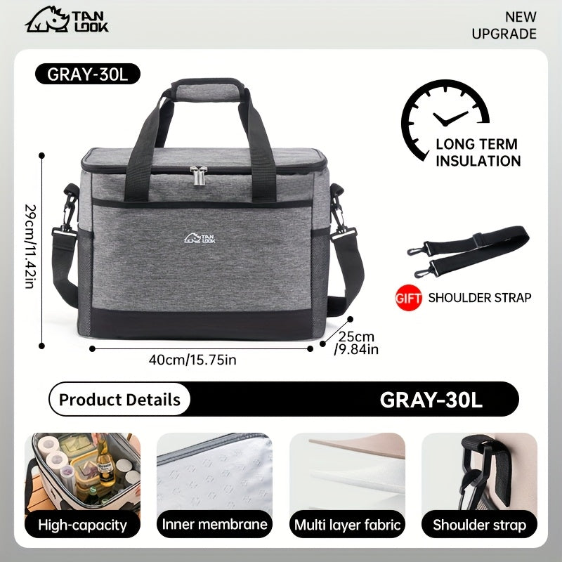 Insulated Cooler Bag Large Capacity Portable Lunch Bag for Camping Hiking Picnic Beach Car Travel Outdoor Food Storage