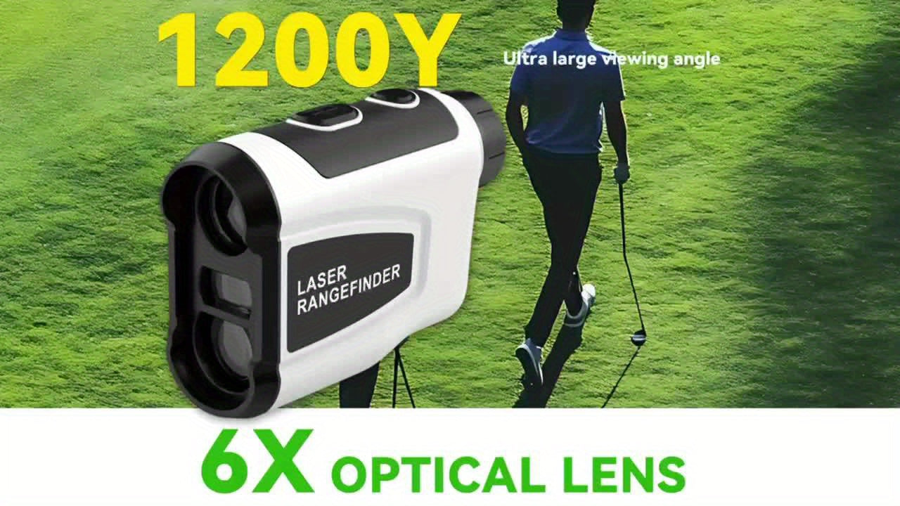 Laser Rangefinder 1200 Yards – 6X Magnification, Slope Switch, Pulse Vibration Target Lock & Trajectory Compensation for Golf & Hunting, Type-C Rechargeable